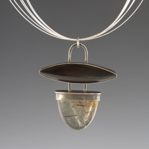 Deb-Fanelli-Pendant_Rutile-Quartz-Ebony-Silver